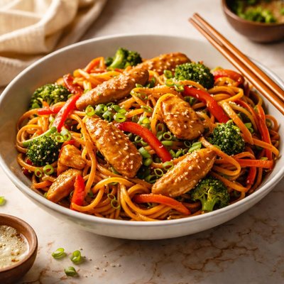 Stir fry chicken noodles