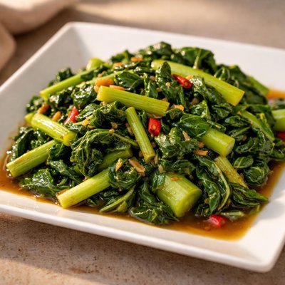 Stir fry mustard greens