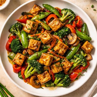 Stir fry tofu and vegetable