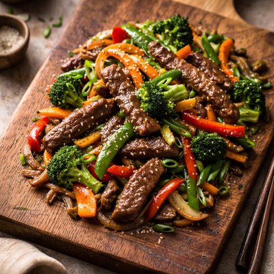 Stir fry with beef and vegetables
