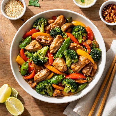 Stir fry with vegetables and chicken