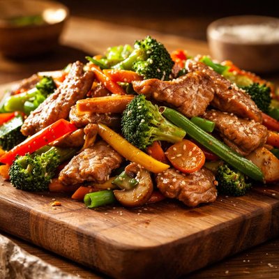 Stir fry with vegetables and pork