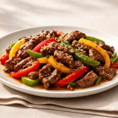 Stirfry pepper with beef
