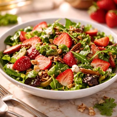 Strawberrie salad with nuts