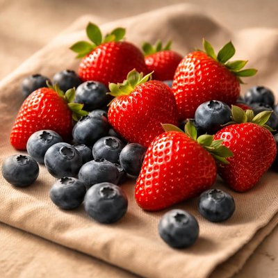 Strawberries and blue berries