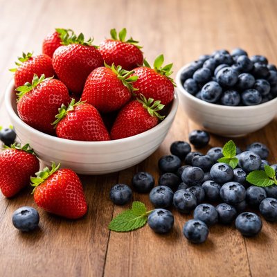 Strawberries and blueberry