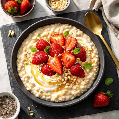 Strawberries and cream oatmeal