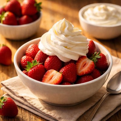 Strawberries and whipped cream