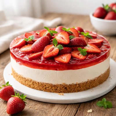 Strawberries cheese cake