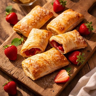 Strawberry-filled pastry