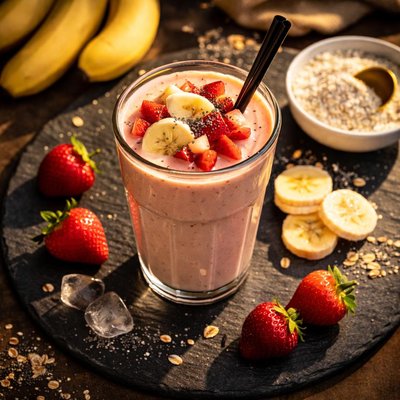 Strawberry and banana protein smoothie