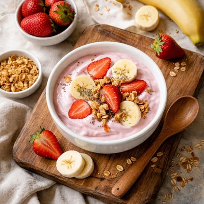 Strawberry and banana yoghurt