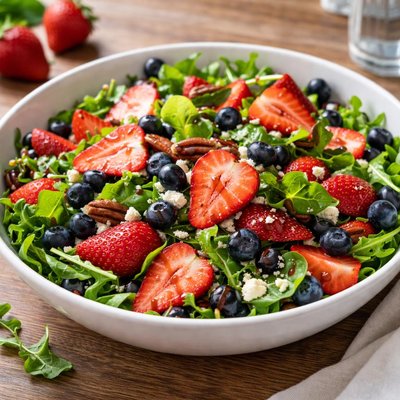 Ensalada de fresas y arándanos