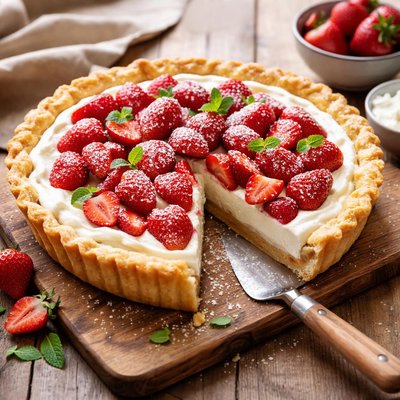 Strawberry and cream pie