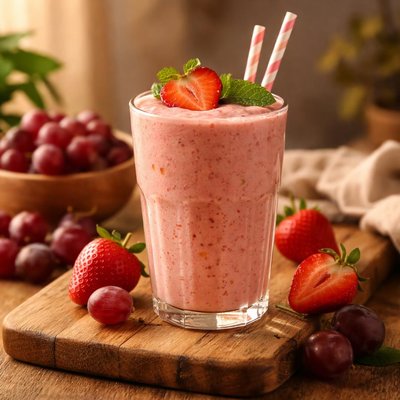 Strawberry and grapes smoothie