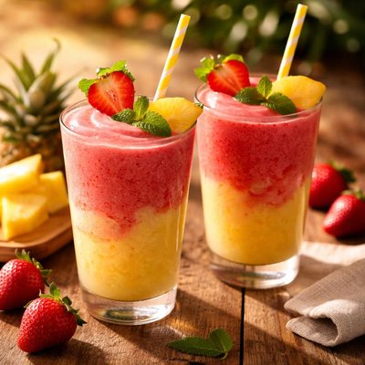 Strawberry and pineapple smoothie