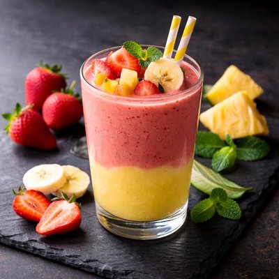 草莓香蕉菠萝奶昔