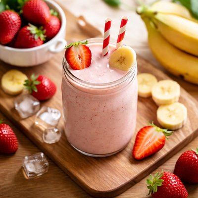 Strawberry banana milk