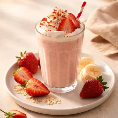 Strawberry banana milkshake