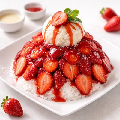 Strawberry bingsu