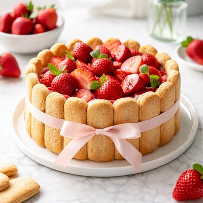Strawberry charlotte cake