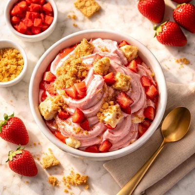 Strawberry cheese ake frozen yogurt