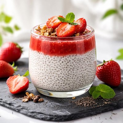 Strawberry chia pudding