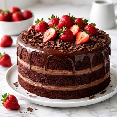 Strawberry chocolate cake