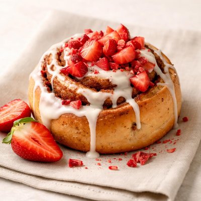 Strawberry cinnamon bun