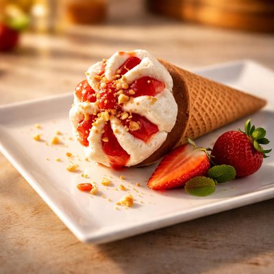 Strawberry cornetto