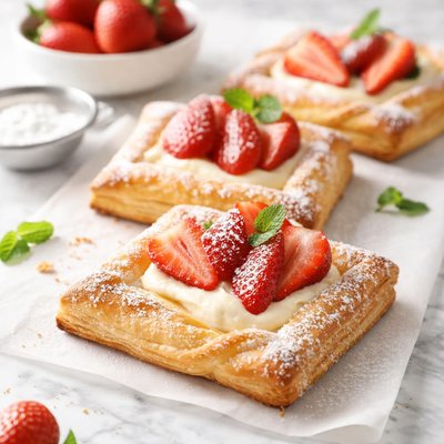 Strawberry cream pastry