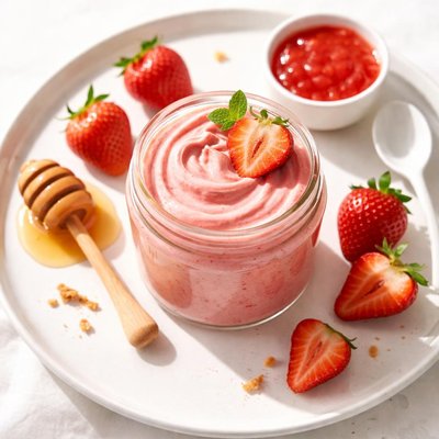 Strawberry creamed honey