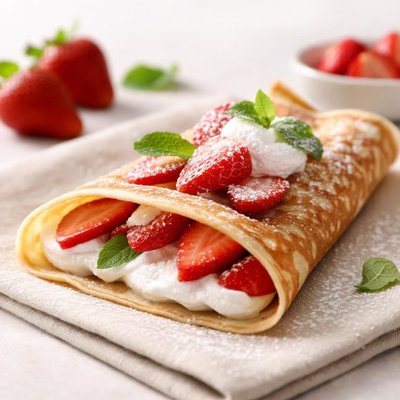 Strawberry crepe