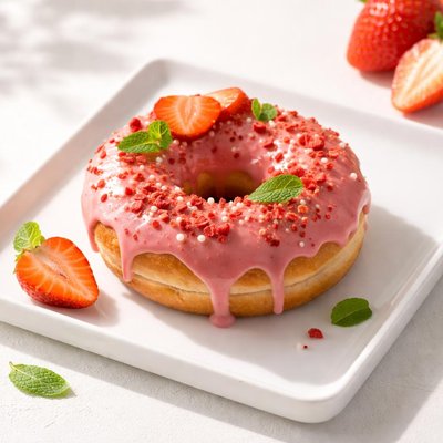 Strawberry doughnut