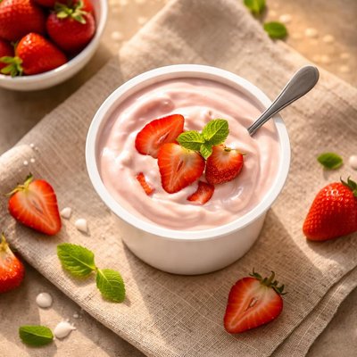 Strawberry flavor yogurt