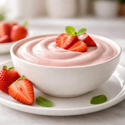 Strawberry flavored yogurt