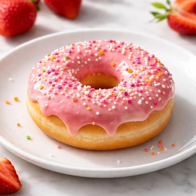 Strawberry frosted donut