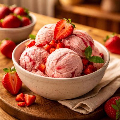 Strawberry helado