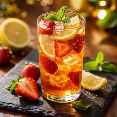 Strawberry iced lemon tea