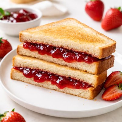 Strawberry jam sandwich