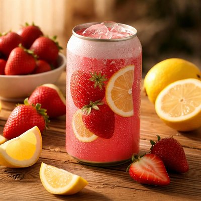 Strawberry lemon poppi