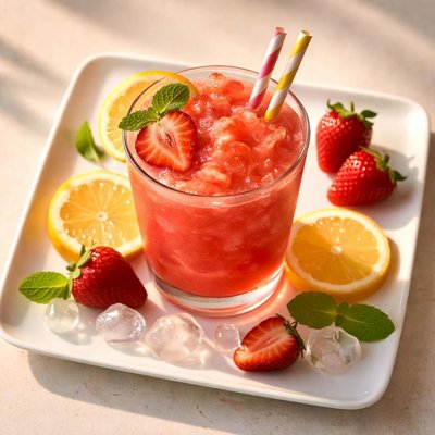 Strawberry lemonade slushy