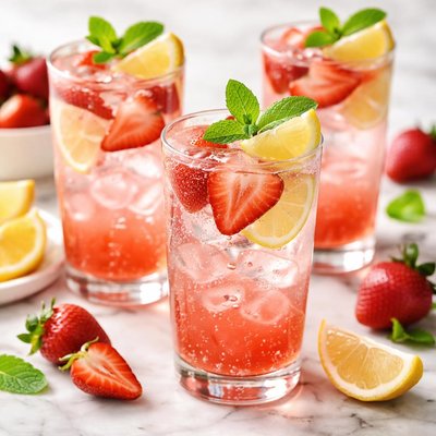 Strawberry lemonade sparkling water