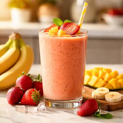 Strawberry mango banana smoothie