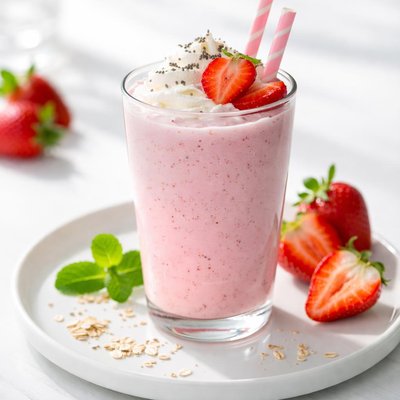 Strawberry milk smoothie