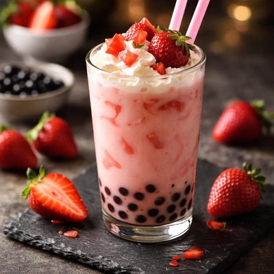 Strawberry milk tea