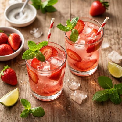 Strawberry mock cocktail