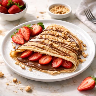 Strawberry nutella crepe