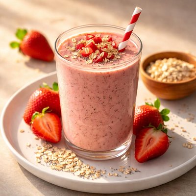 Strawberry oatmeal smoothie