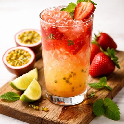 Strawberry passionfruit drink